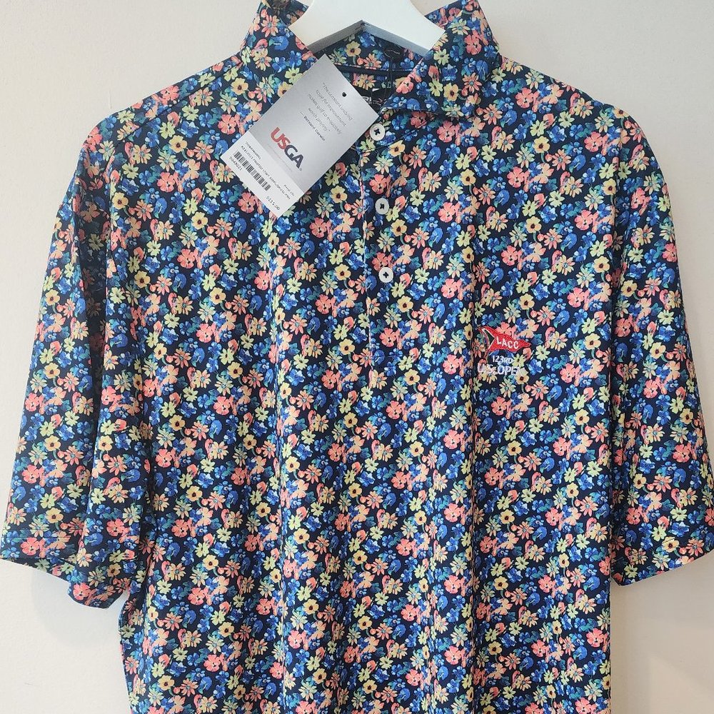 2023 U.S. Open Ralph Lauren Small Poppy Floral Printed Golf Polo